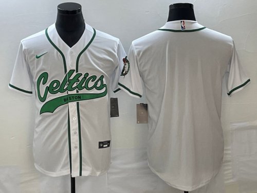 Maillot de Basket Boston Celtics baseball Blanc